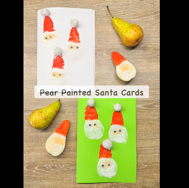 Pear printed EYFS Christmas card idea