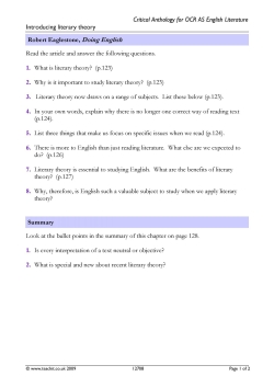 Introducing literary theory Introducing literary theory