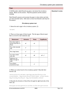 Circulatory system peer assessment